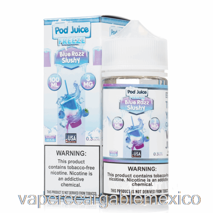 Vape Recargable Frozen Blue Razz Slushy - Jugo De Vaina - 100ml 0mg